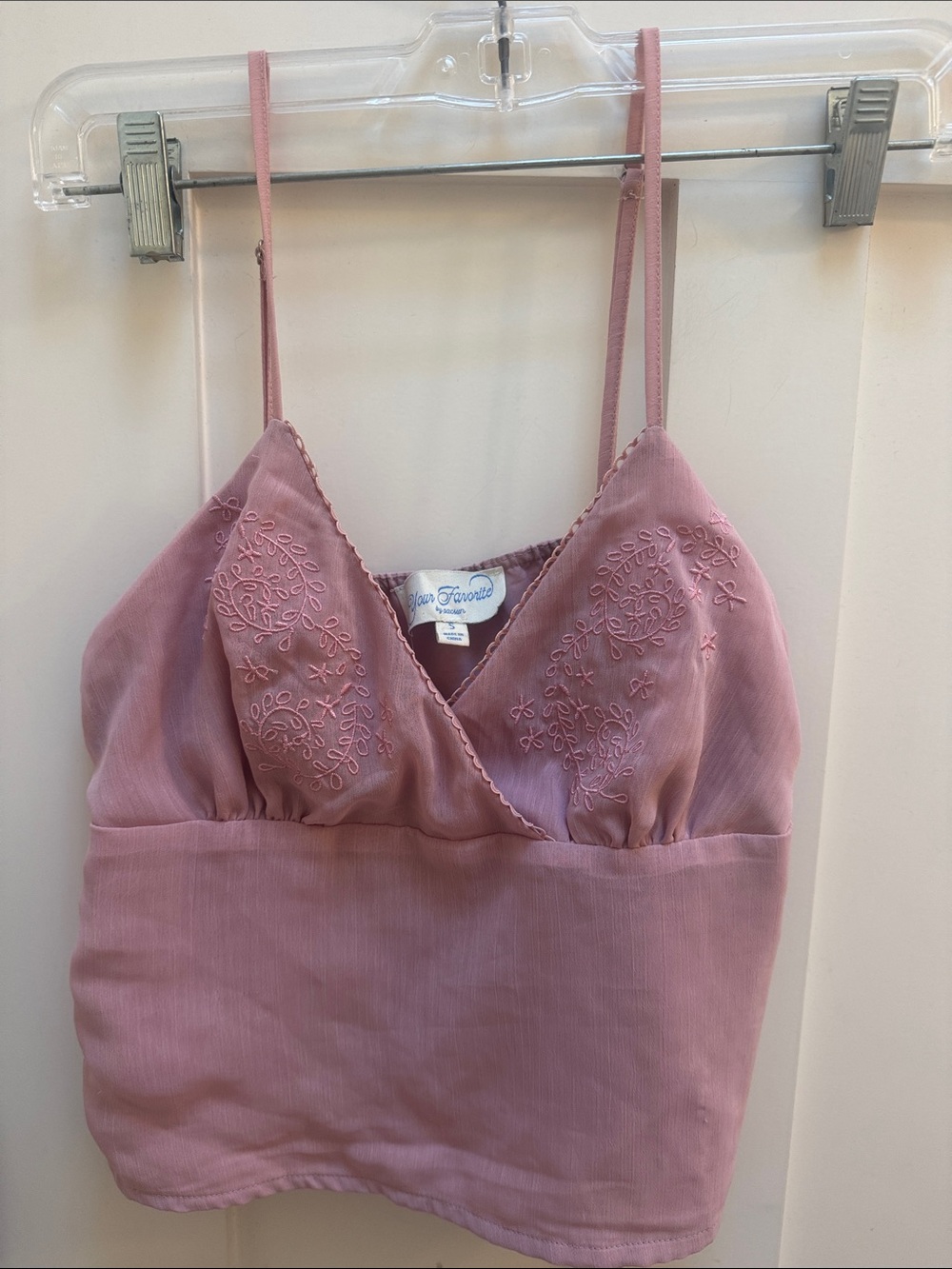PacSun Your Favorite Floral Embroidered Trim Tank size S y2k Top